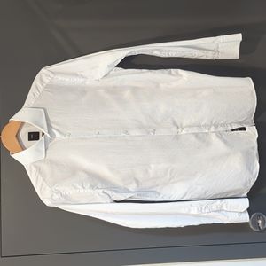 Men's 16-1/2 Hugo Boss slim fit dress shirt. White with blue pin dot